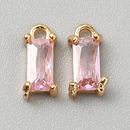 Golden Plated Brass Cubic Zirconia Charms LS-ZIRC-WH0015-01G-07-1