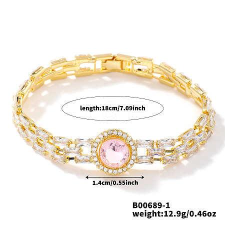 Minimalist Brass Rhinestone Chain Bracelets for Women OD4455-1-1