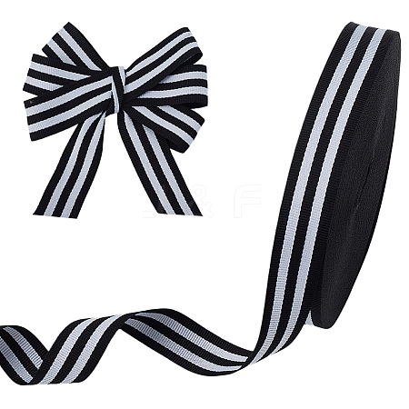Polyester Stripe Ribbons SRIB-WH0011-326D-1