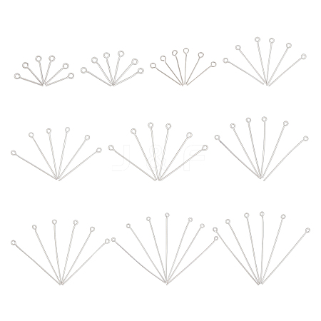 1000Pcs 10 Style 304 Stainless Steel Eye Pins STAS-UN0024-72-1