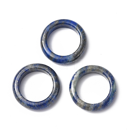 Natural Lapis Lazuli Plain Band Ring RJEW-P044-01A-01-1