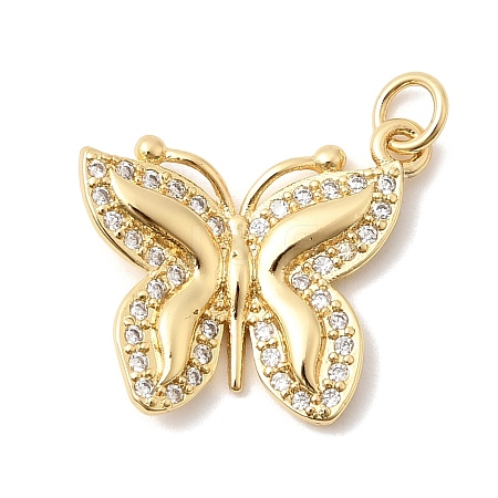 Brass Micro Pave Clear Cubic Zirconia Pendants KK-Z160-09G-1
