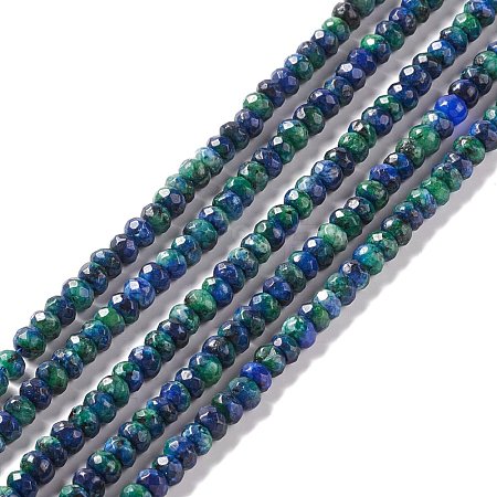 Dyed Natural Sesame Jasper/Kiwi Jasper Rondelle Beads Strands G-E316-A01-1