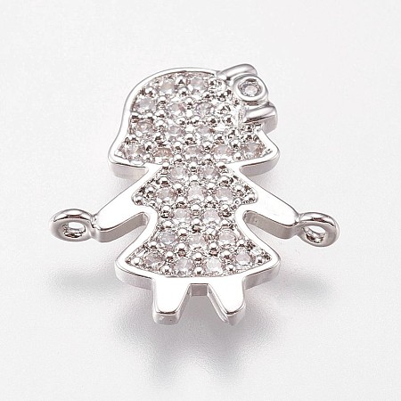 Brass Micro Pave Cubic Zirconia Links KK-I614-044P-1