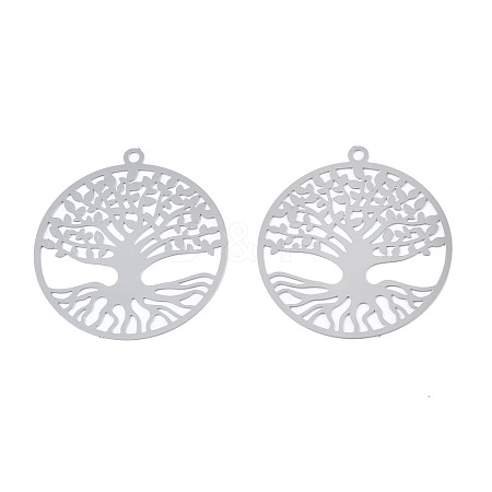 201 Stainless Steel Filigree Pendants STAS-S118-049-1