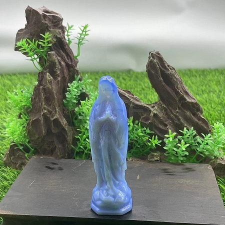 Opalite Carved Healing Virgin Mary Figurines PW-WG30485-16-1