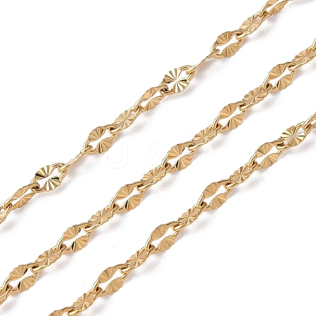 304 Stainless Steel Textured Dapped Chains CHS-G041-01G-1