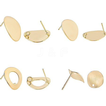 Brass Stud Earring Findings KK-BC0006-45G-1