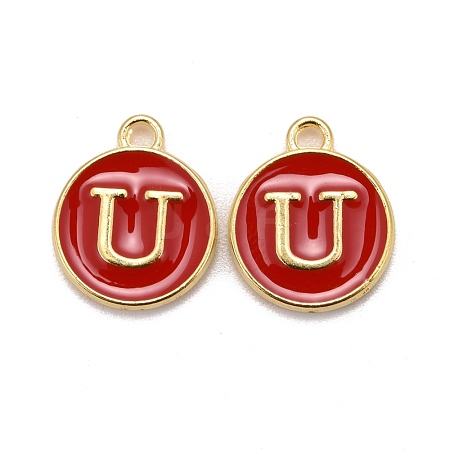 Golden Plated Alloy Enamel Charms ENAM-S118-03U-1