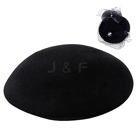 Velet Pillbox Stewardess Fascinator Hat Base for Millinery AJEW-WH0248-757B-1