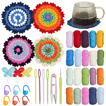 DIY Coaster Knitting Kits DIY-SC0029-67-1
