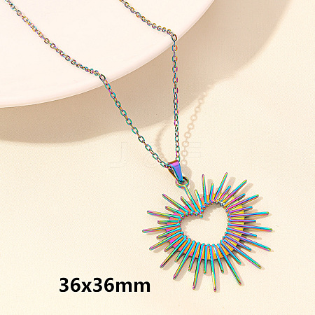 304 Stainless Steel Heart Pendant Necklaces for Men and Women FS-WG1B83F-12-1