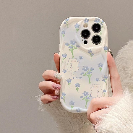 Tulip Cat Pattern TPU Plastic Mobile Phone Cover PW-WGD8F46-03-1