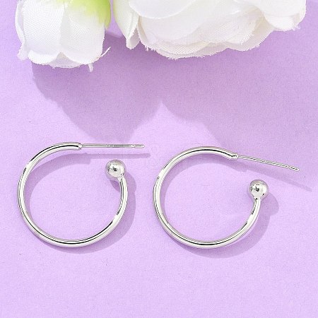 Brass Stud Earrings EJEW-L245-001P-1