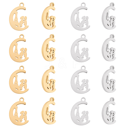 Unicraftale 16Pcs 2 Colors Valentine's Day 304 Stainless Steel Charms STAS-UN0030-74-1
