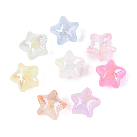 UV Plating Transparent Acrylic Beads OACR-Q204-09-1
