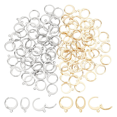   100Pcs 2 Colors 304 Stainless Steel Leverback Earring Findings STAS-PH0005-69-1