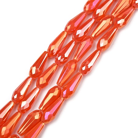 Electroplated Opaque Glass Beads Strands EGLA-L015-FR-B23-01-1