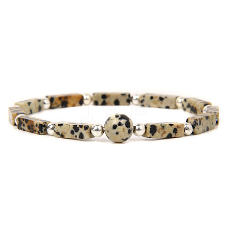 Natural Green Spot Jasper Beads Stretch Bracelets for Men Women ZE2494-1-1