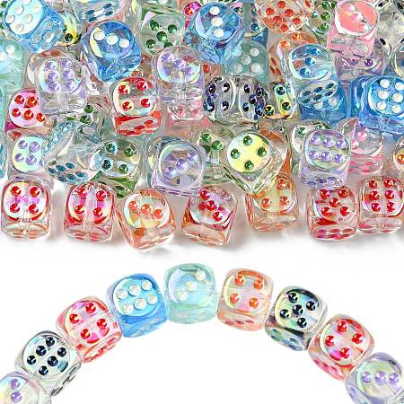 UV Plating Transparent Acrylic Beads MACR-CJC0004-32-1-1