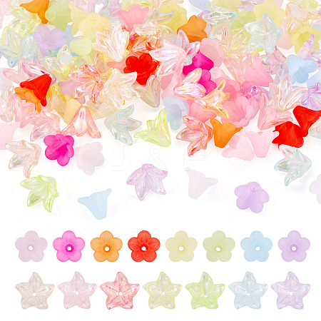 200Pcs 2 Styles Transparent & Frosted Acrylic Beads OACR-TA0004-72A-1