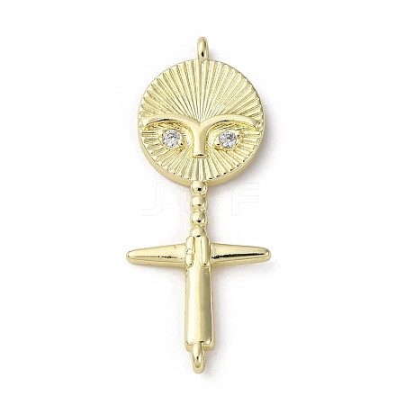 Brass Micro Pave Cubic Zirconia Pendants KK-Q070-01A-G-1