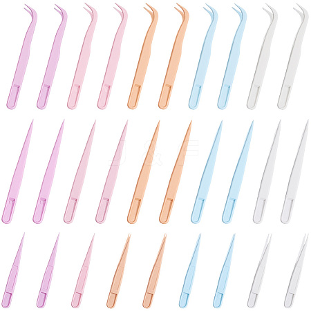 60Pcs 15 Styles PP Plastic Tweezers DIY-BBC0002-64-1