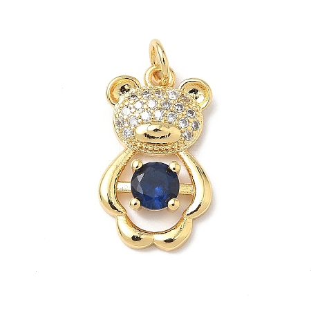 Brass Micro Pave Cubic Zirconia Pendants KK-Q068-04A-1