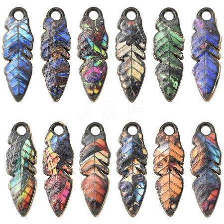 24Pcs 12 Colors Zinc Alloy Pendants FIND-CJ0005-14-1