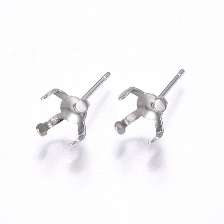 Tarnish Resistant 304 Stainless Steel Stud Earring Findings STAS-I095--08P-B-1