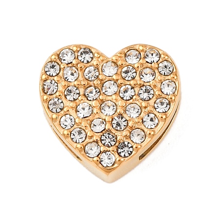 304 Stainless Steel Rhinestone Slide Charms STAS-P421-04A-G-1