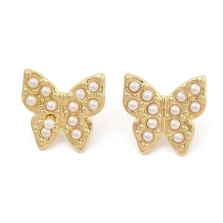 Butterfly PVD Vacuum Plating 304 Stainless Steel Stud Earrings for Women EJEW-C120-08G-1