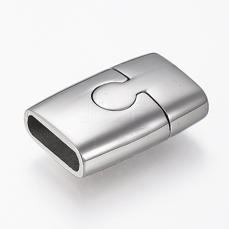 Tarnish Resistant 304 Stainless Steel Magnetic Clasps with Glue-in Ends LS-STAS-F130-62P-1