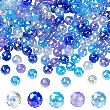 5 Colors Transparent Acrylic Beads MACR-PA0001-03B-01-1