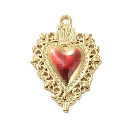 304 Stainless Steel Enamel Pendants STAS-K303-04G-03-1