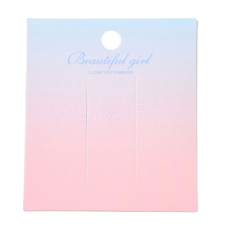 Gradient Color Rectangle Paper Hair Clip Display Cards with Hanging Hole CDIS-T004-19B-1