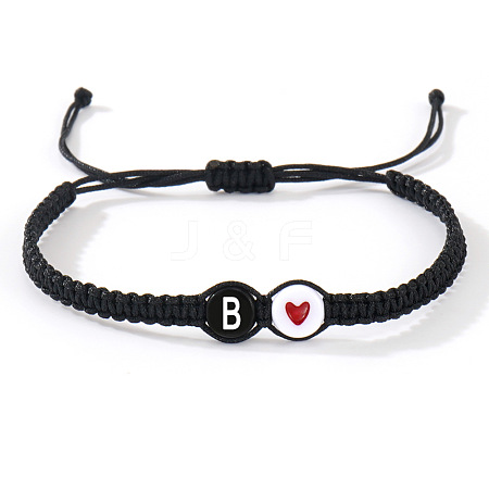 304 Stainless Steel Alphabet Beads Braided Bead Bracelets RY3090-28-1