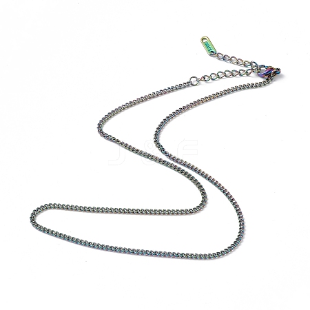 Ion Plating(IP) 304 Stainless Steel Curb Chain Necklace for Men Women NJEW-K245-015E-1
