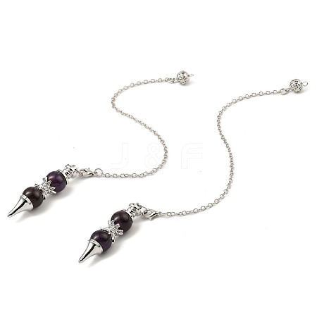 Natural Amethyst Pointed Dowsing Pendulums G-K338-29P-09-1