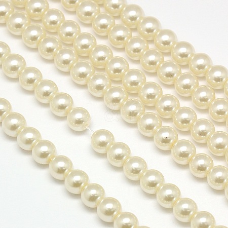 Eco-Friendly Dyed Glass Pearl Round Beads Strands HY-A002-6mm-RB011-1