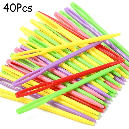 Child Plastic Knit Needles Sewing Knitting Cross Stitch TOOL-YW0001-78A-1