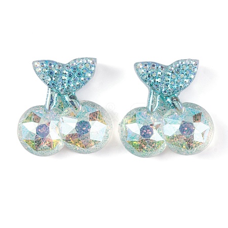 Transparent Epoxy Resin Fruit Cherry Decoden Cabochons CRES-M034-08D-1