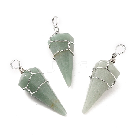 Natural Aventurine Gemstone Pendants G-D458-06P-01-RS-1