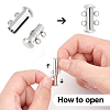 Unicraftale 4Sets 2 Style 304 Stainless Steel Slide Lock Clasps STAS-UN0035-16-4