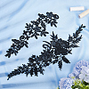 Gorgecraft 4 Pairs 2 Style Polyester Embroidery Flower Lace Appliques DIY-GF0009-06-4
