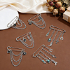 6Pcs 3 Stylesc Alloy Safety Pins JEWB-HY0001-66B-4