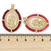 Rack Plating Brass Pave Shell Religion Virgin Mary Pendants KK-U032-01G-C-3