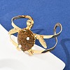 Turtle 304 Stainless Steel Enamel Cuff Bangles for Women BJEW-A049-04C-G-3