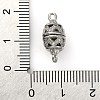 Brass Micro Pave Clear Cubic Zirconia Hollow Oval Connector Charms KK-A230-05B-P-3