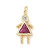 Brass Micro Pave Cubic Zirconia Pendants ZIRC-I356-17G-B06-1